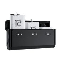 Telesin Pocket size 3-slot charger box and 2pcs Stamina battery kit 2.0 for GoPro Hero 13 Batteries _ Black
